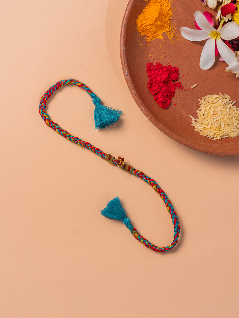 Multi Brass Thread Rakhi