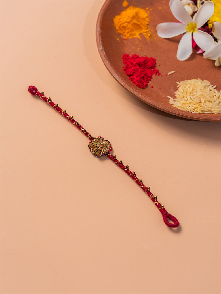 Zardosi Maroon Bracelet Rakhi
