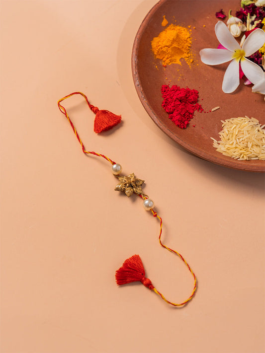 White Pearls Bamboo Rakhi