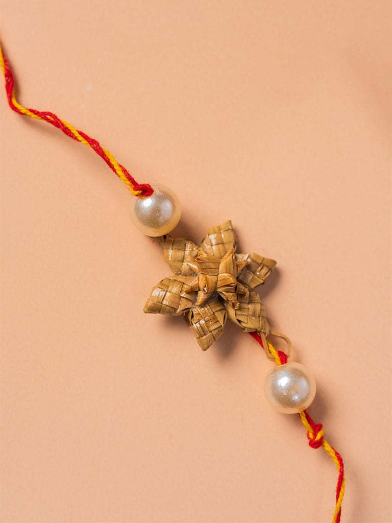 White Pearls Bamboo Rakhi