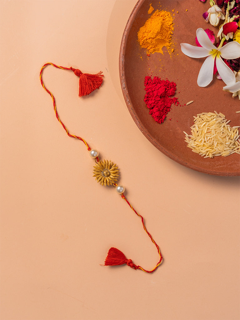 Floral Wheat Bamboo Rakhi