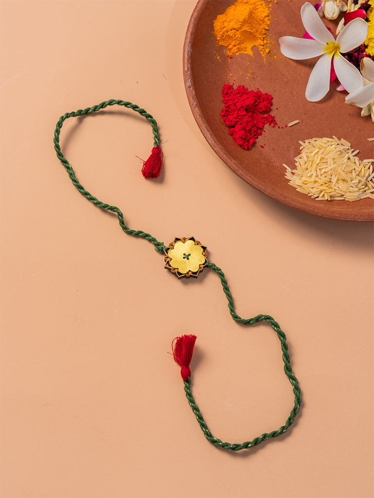 Floral Brass Rakhi