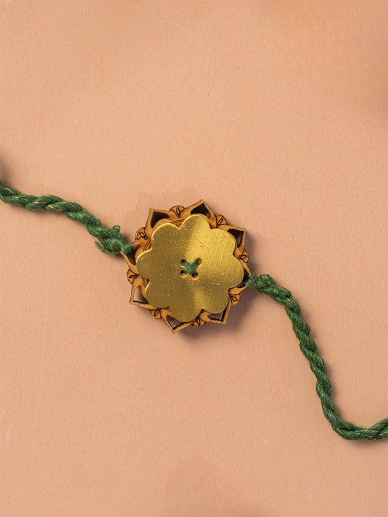 Floral Brass Rakhi