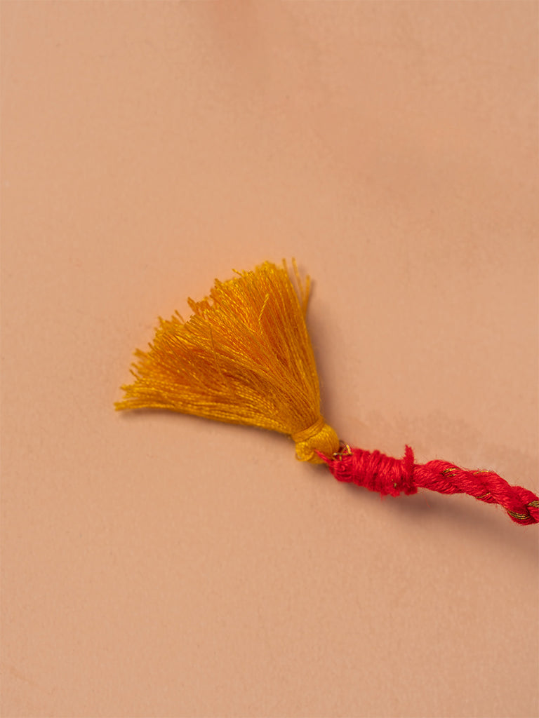 Mandala Circular Brass Rakhi