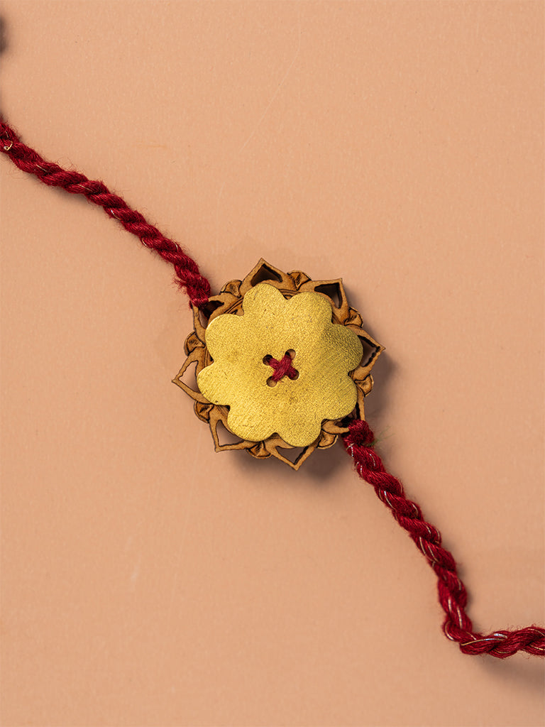 Wooden Brass Rakhi