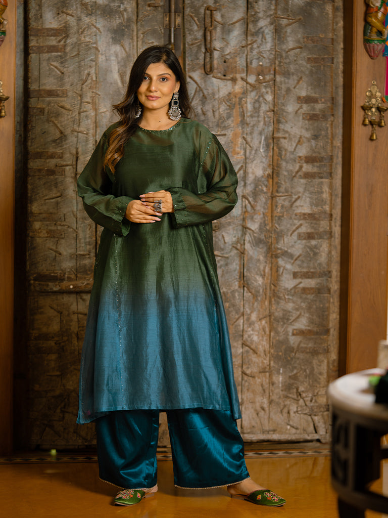 Two-shaded Badla Work Kurta