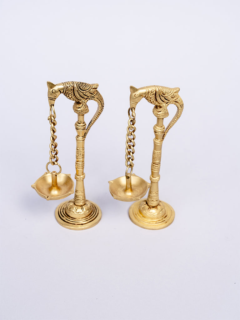 Table Lamp With Hanging Diya Pair