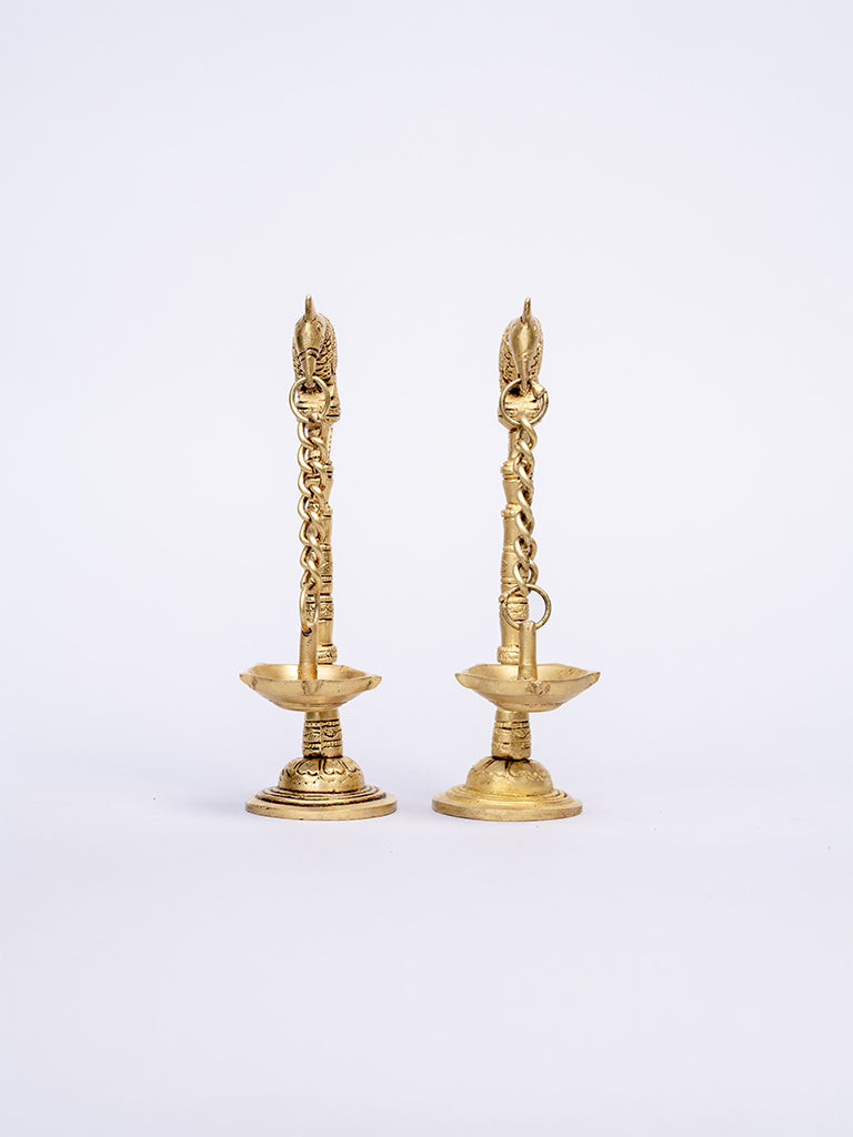 Table Lamp With Hanging Diya Pair