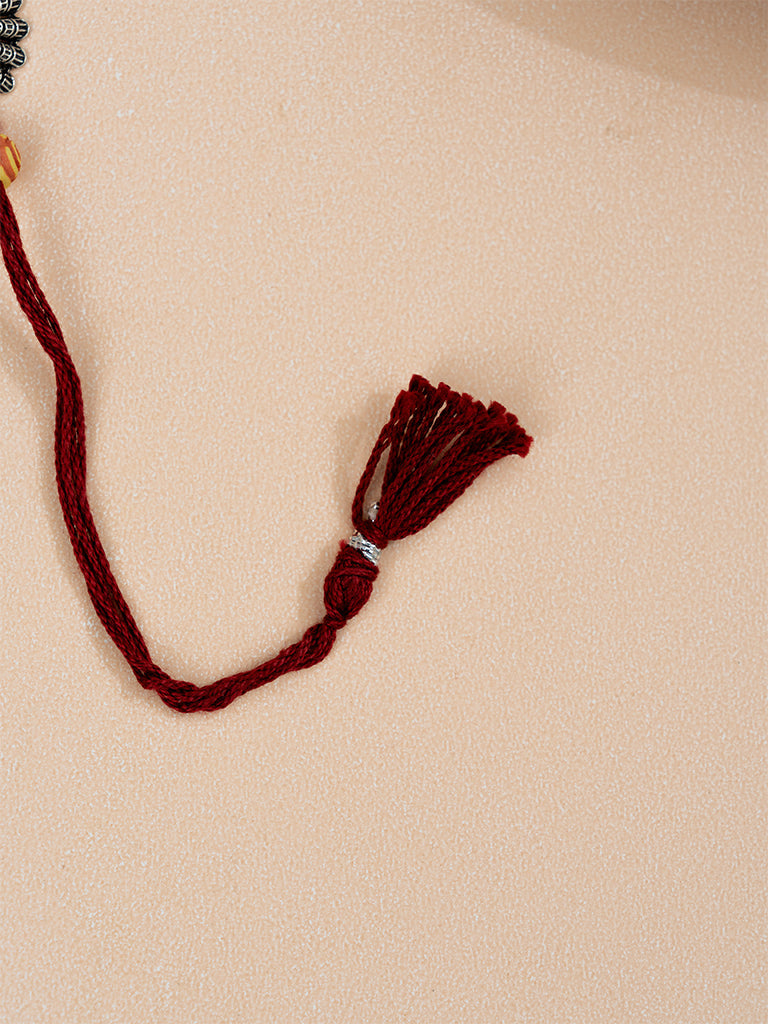 Ruby Stoned Oxidised Metal Rakhi