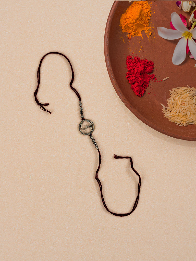 Om Oxidised Metal Rakhi