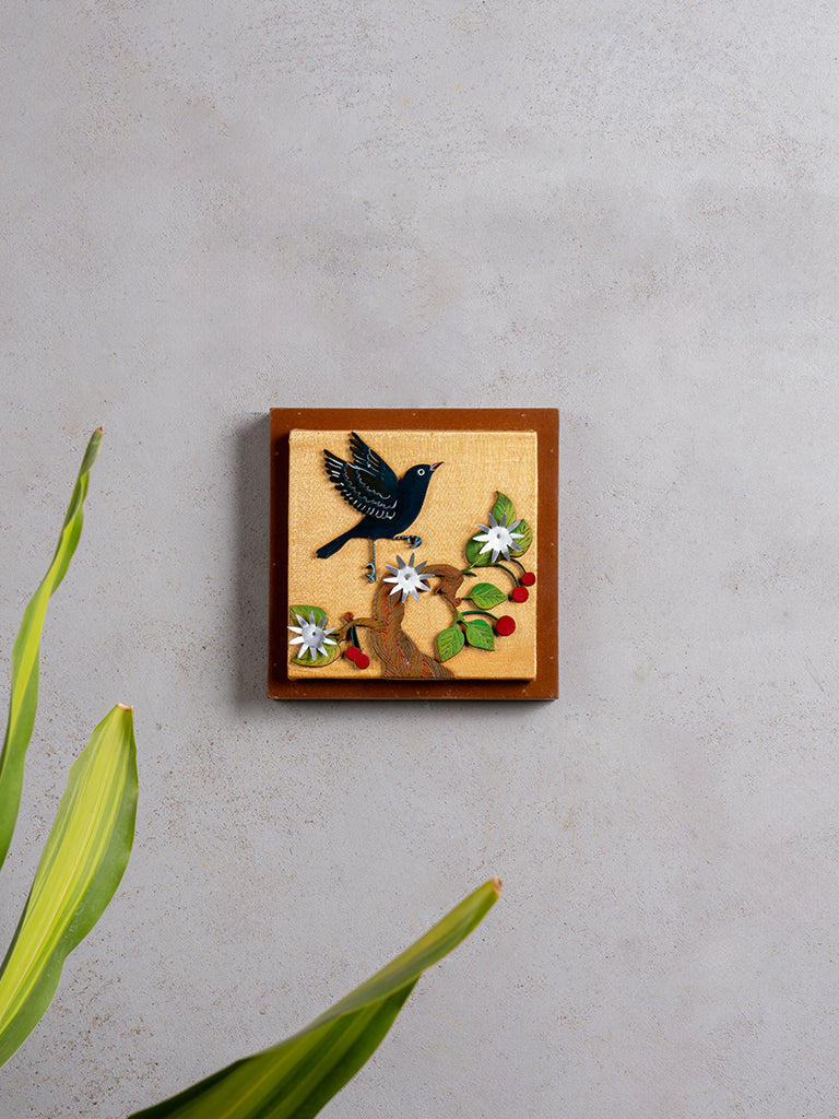 Raven With Cherries Wall Frame