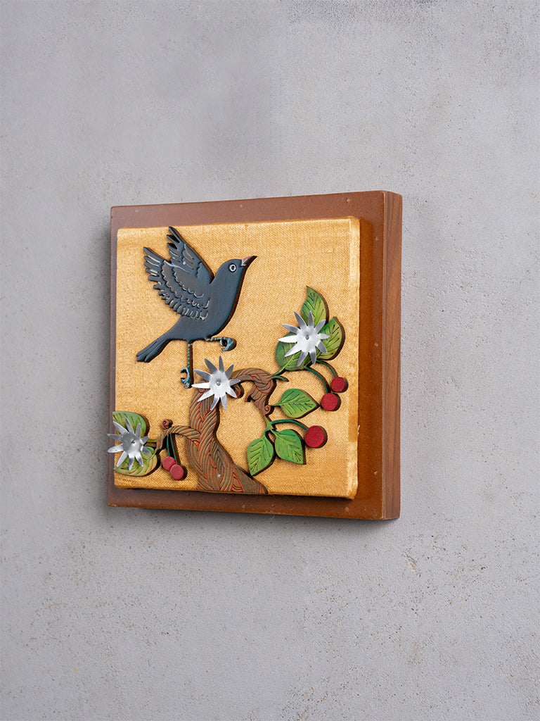 Raven With Cherries Wall Frame