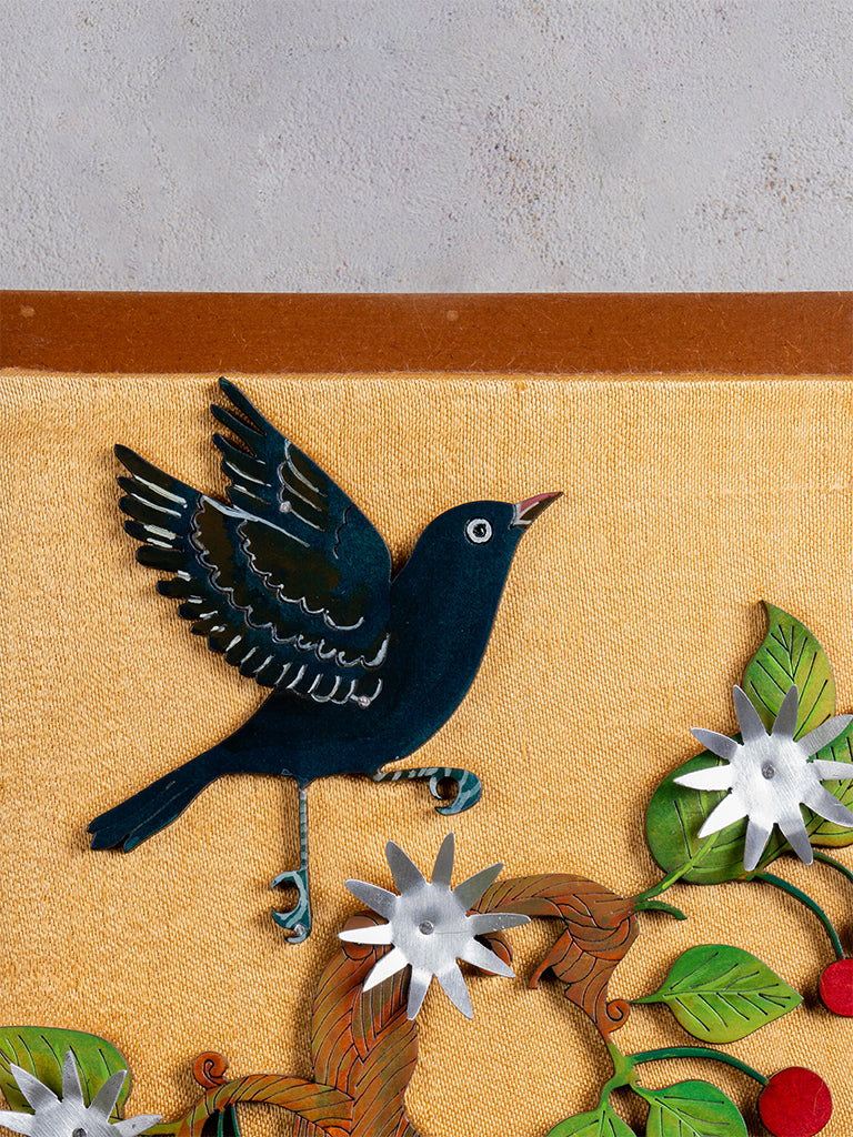 Raven With Cherries Wall Frame