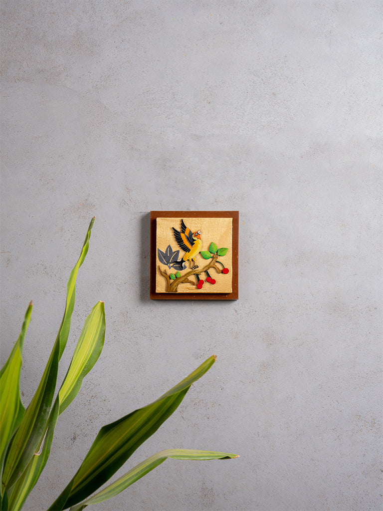 Bird With Cherries Wall Frame