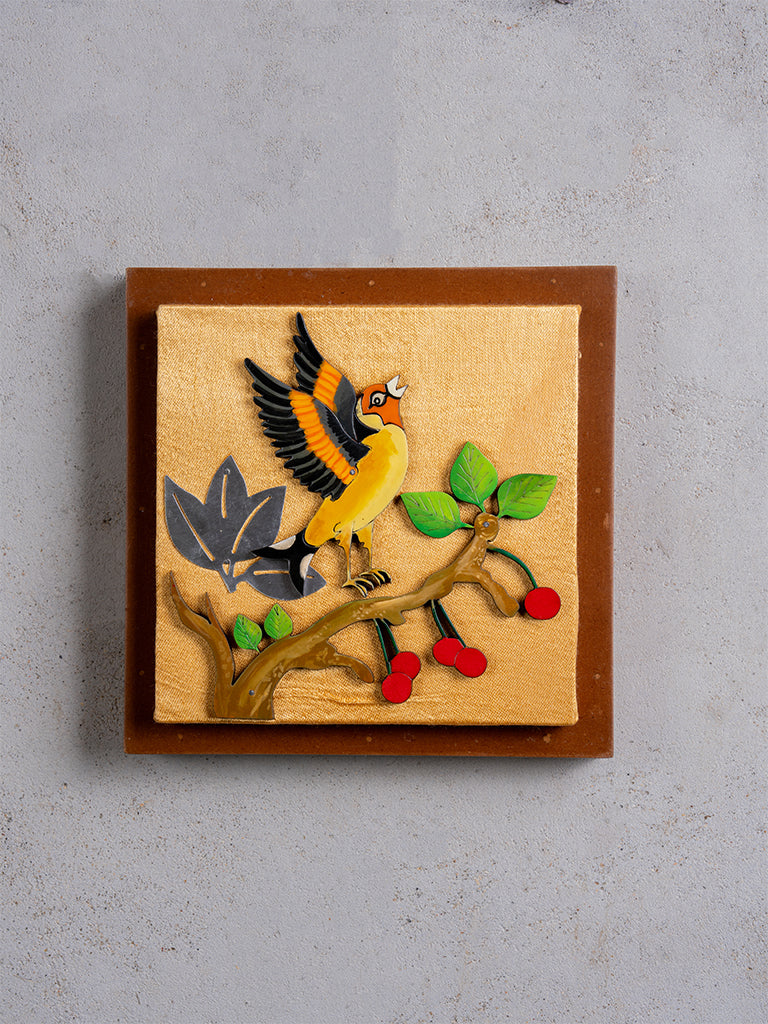 Bird With Cherries Wall Frame