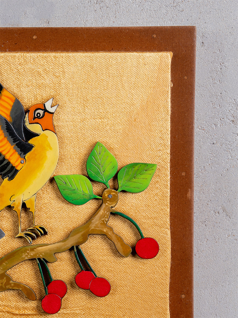 Bird With Cherries Wall Frame