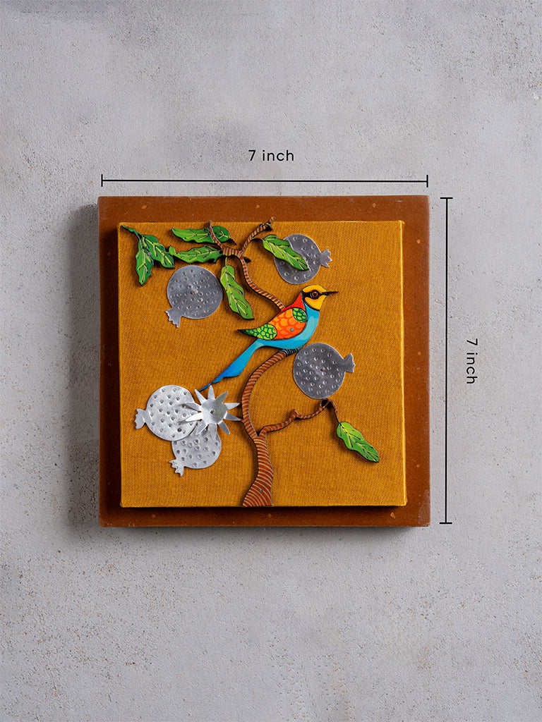 Blue Bird With Pomegranate Wall Frame