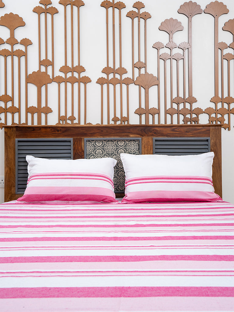 Soft Cotton Stripes Bedsheet Set