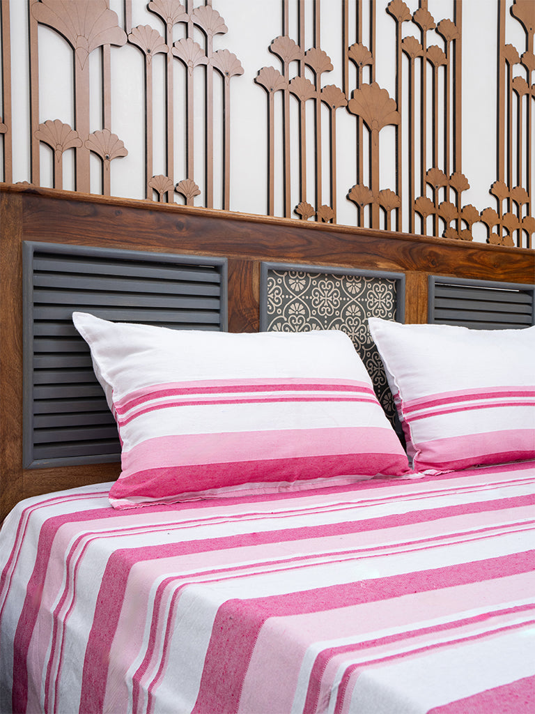 Soft Cotton Stripes Bedsheet Set