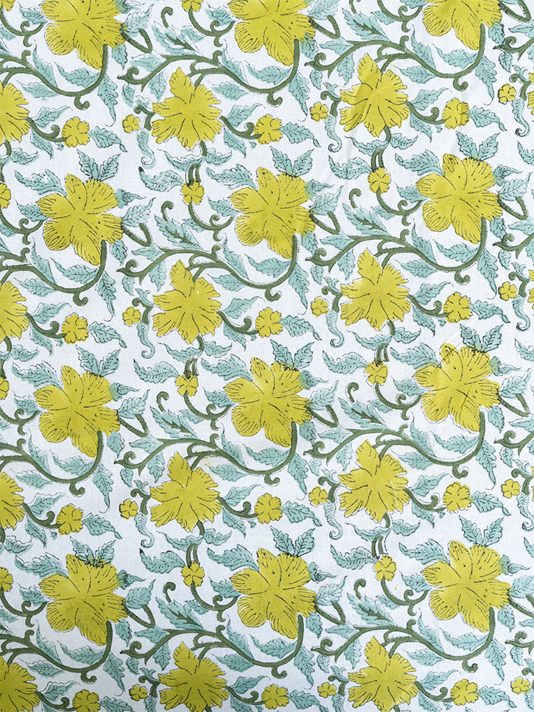 Floral Hand-Block Printed Bedsheet