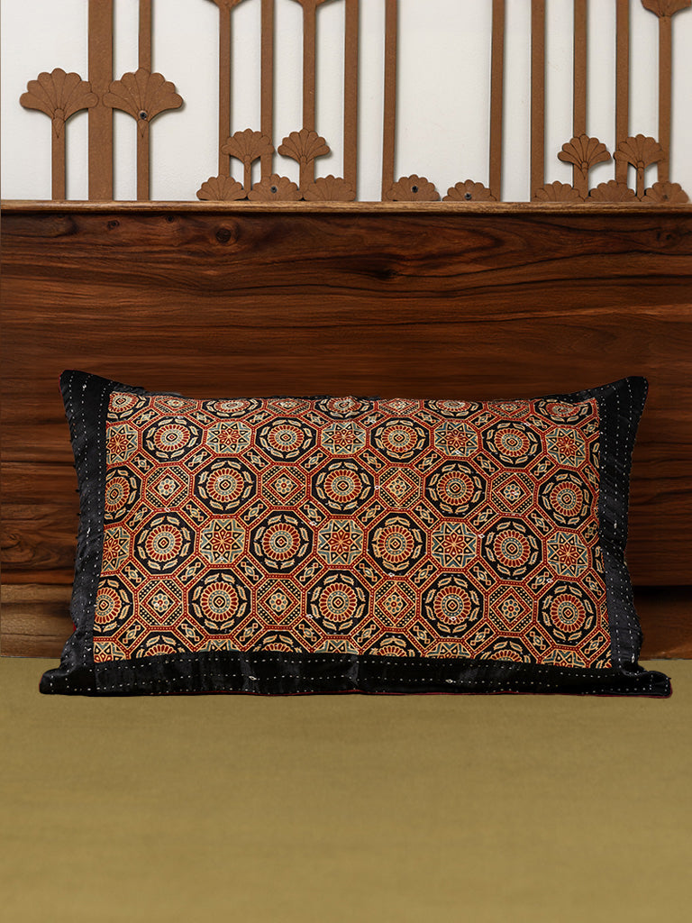 Hand-Embroidered Kantha Pillow Cover