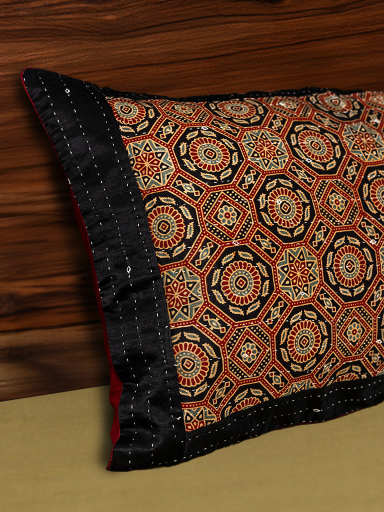 Hand-Embroidered Kantha Pillow Cover