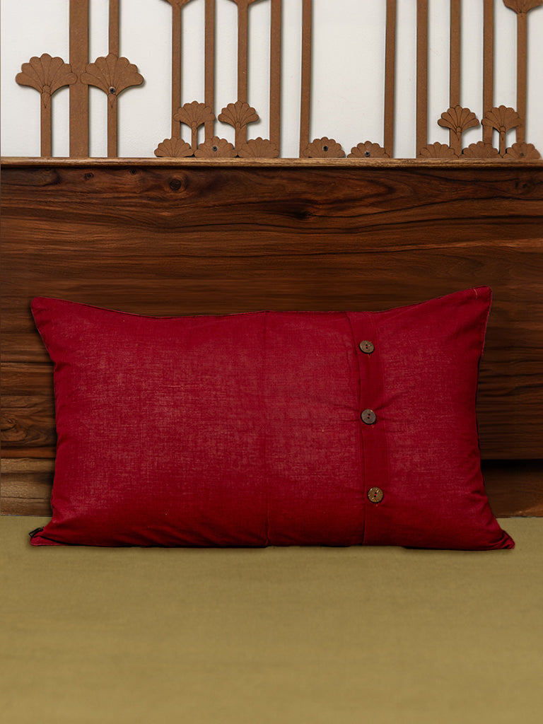 Hand-Embroidered Kantha Pillow Cover