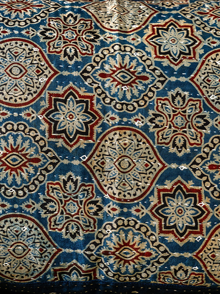 Blue Ajarkh Pillow Cover
