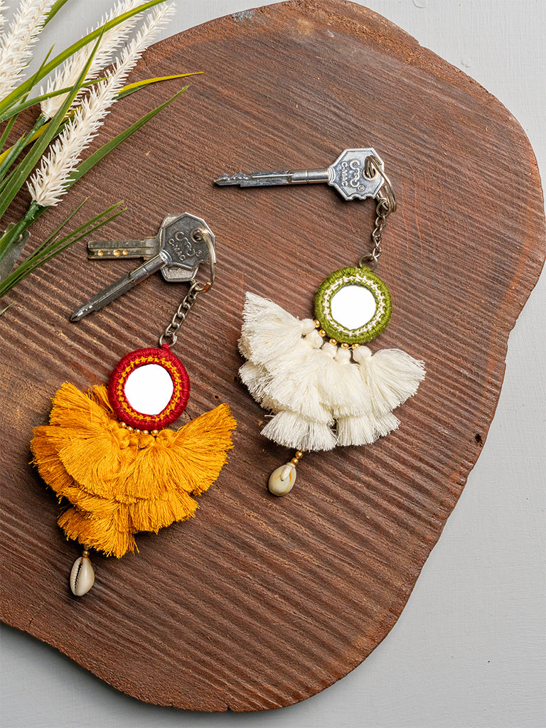 Orange & Green Tassel Keychains