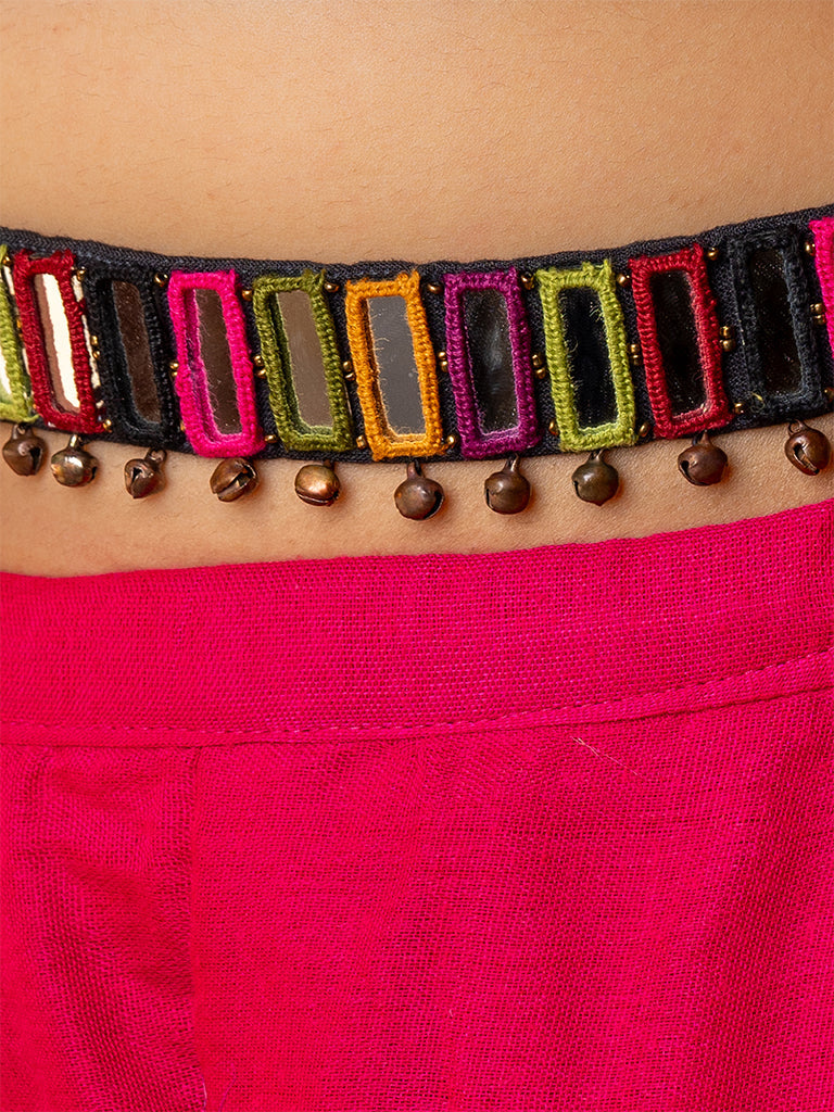 Multi color Rectangular Mirror Waist Belt