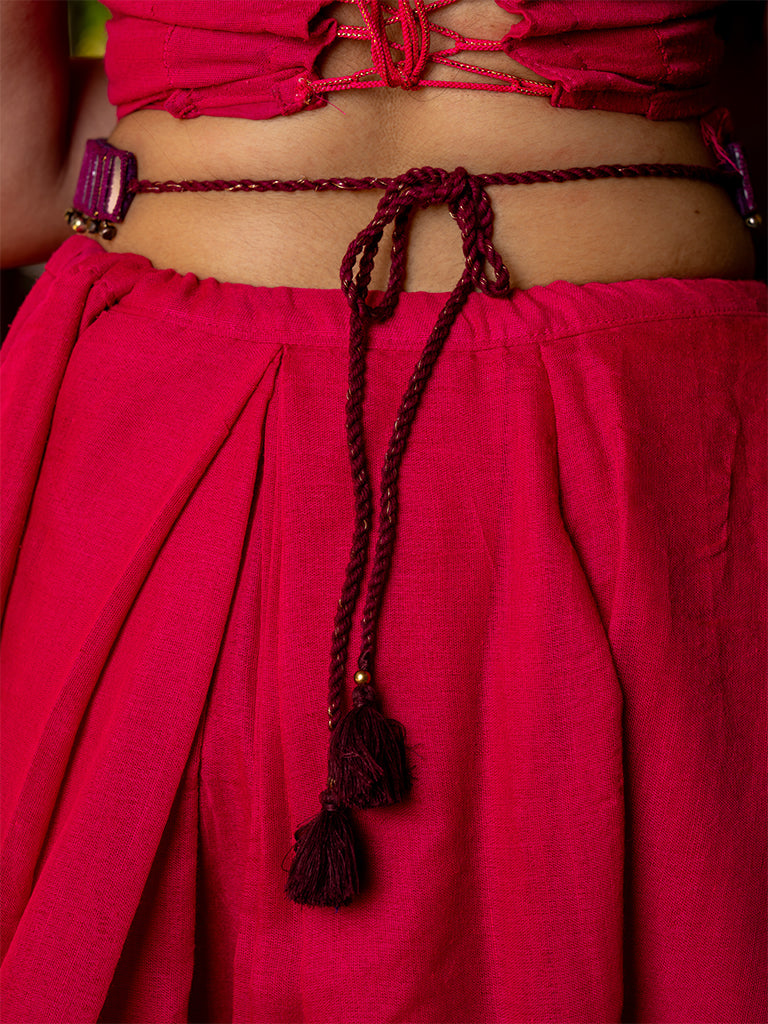 Purple Rectangular Mirror Waist Belt