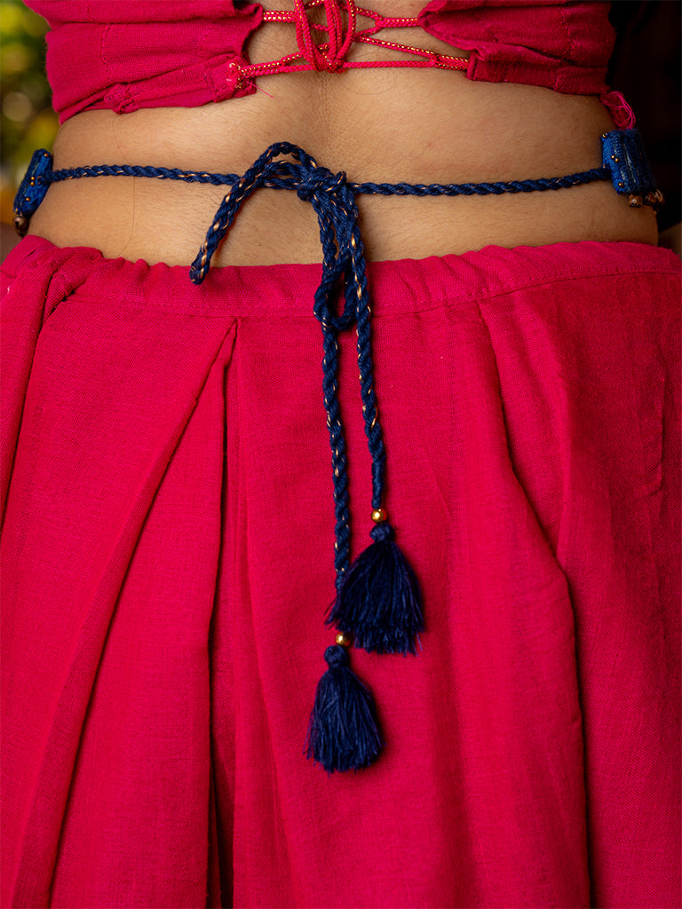 Blue Rectangular Mirror Waist Belt