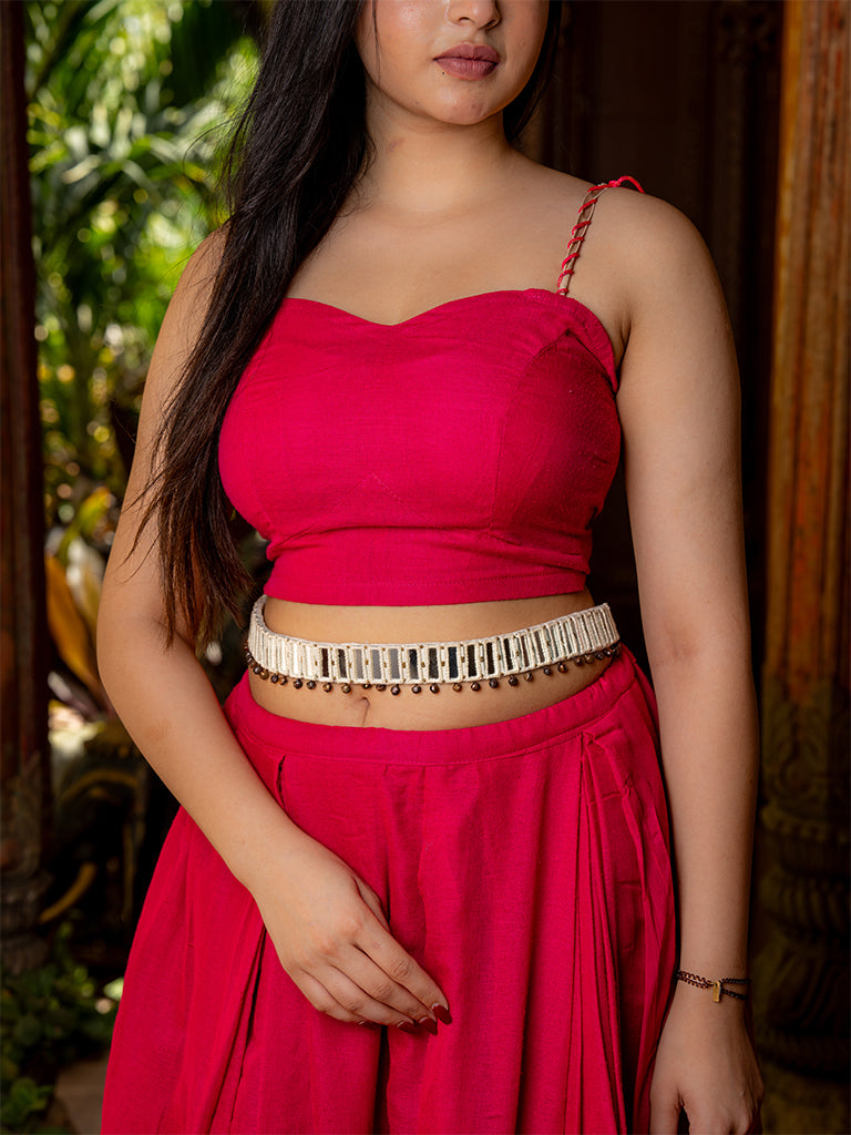 White Rectangular Mirror Waist Belt