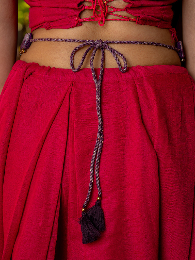 Purple Shaded Rectangular Mirror Waist Belt