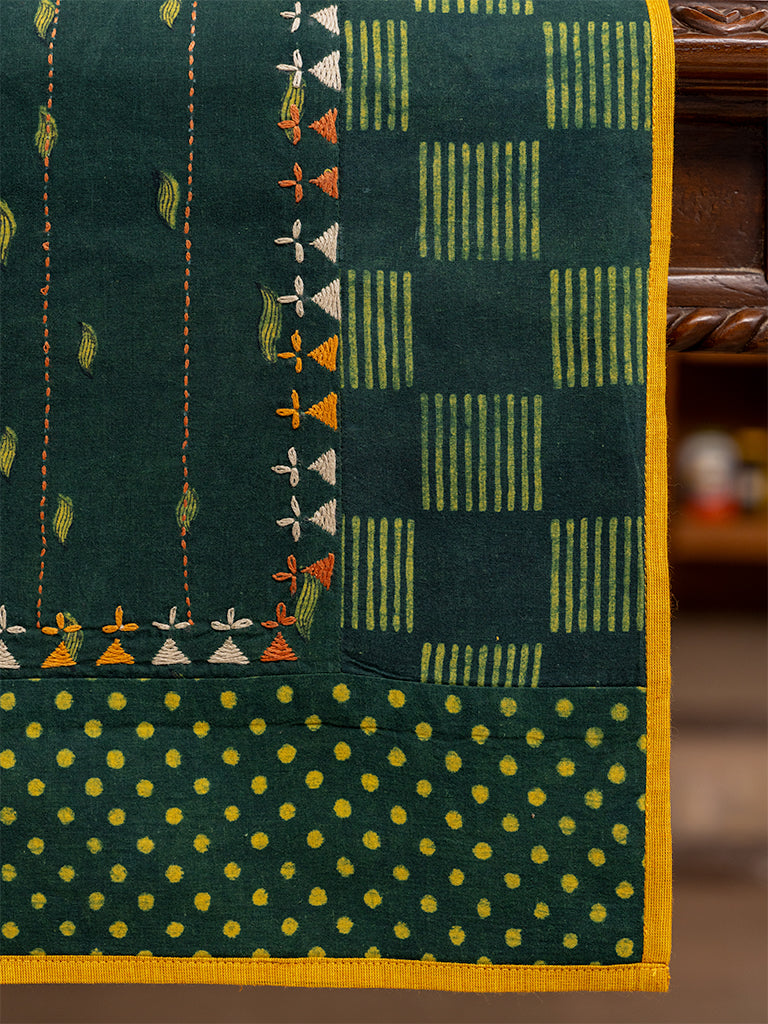 Checkered-Polka Dabu Print Runner