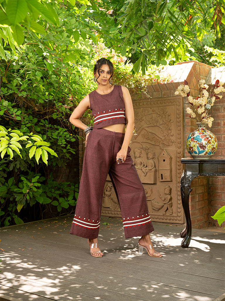 Co-ord Set with Applique On Karnataka Weave