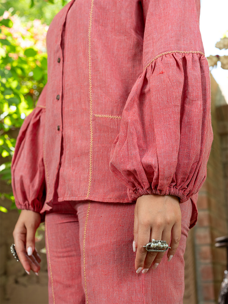 Co-ord Set With Hand Embroidery On Karnataka Weave