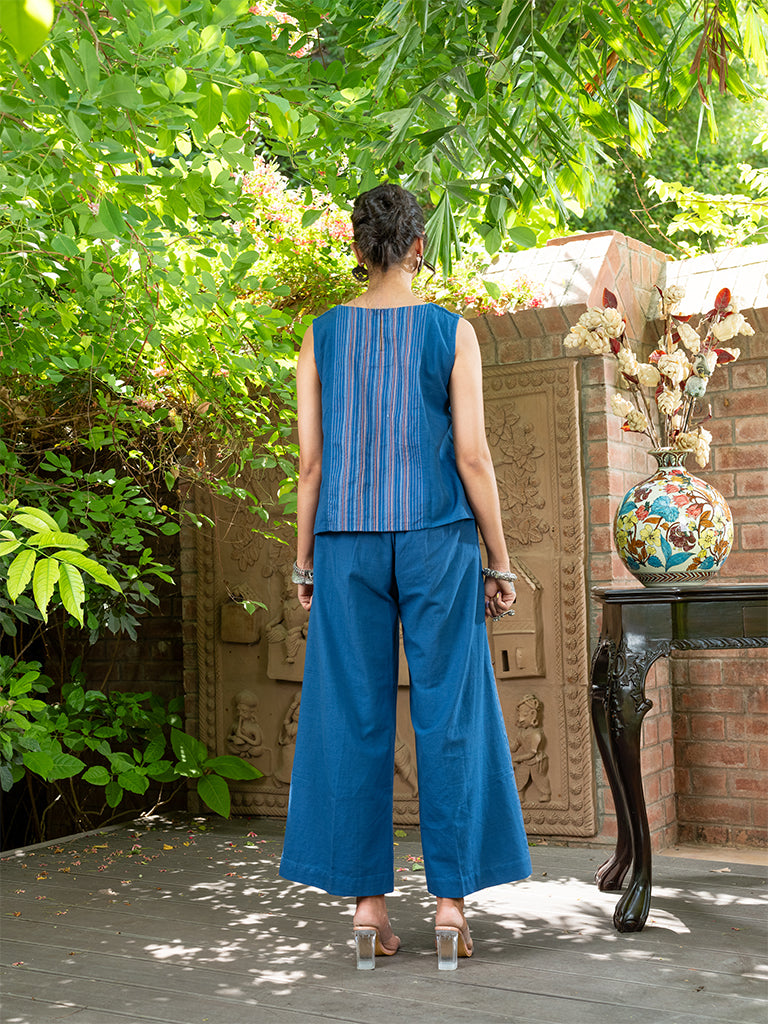 Co-ord Set with Running Stich On Handwowen Cotton