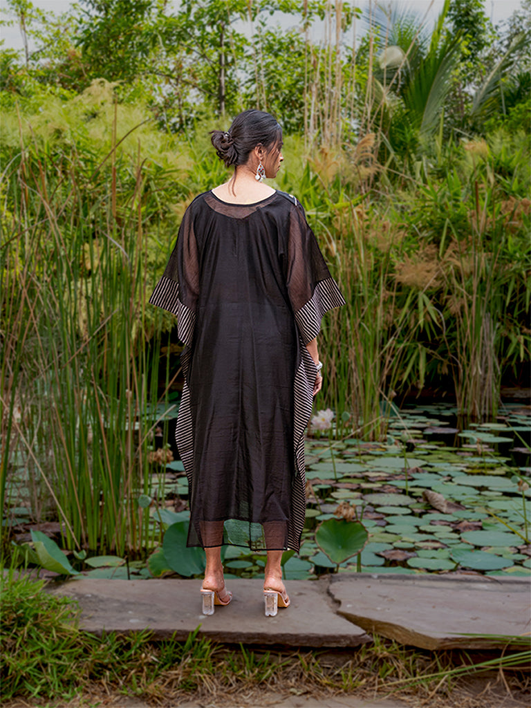 Mirror Work V-Neck Long Kaftan
