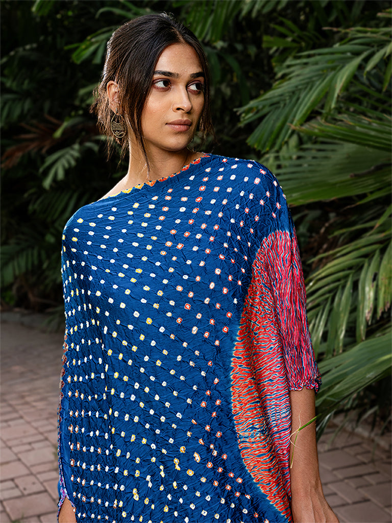 Asymetrical Bandhani Kaftan