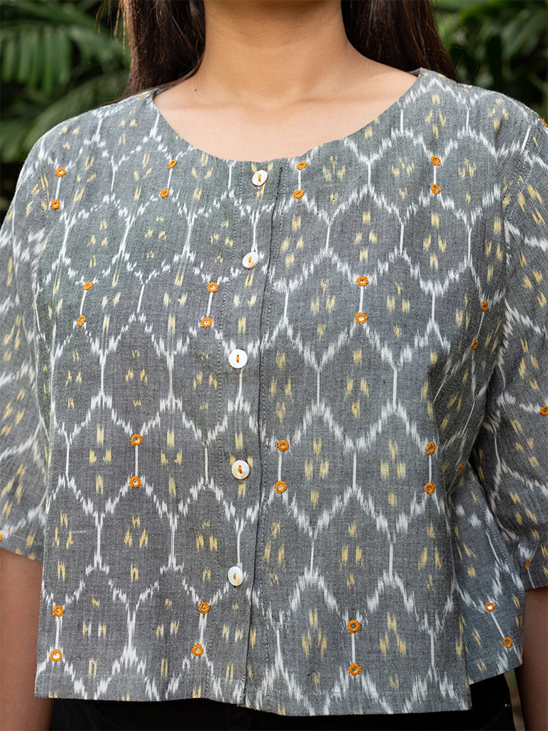 Ikkat Crop Top