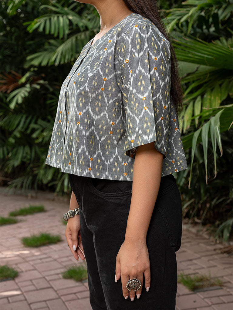Ikkat Crop Top