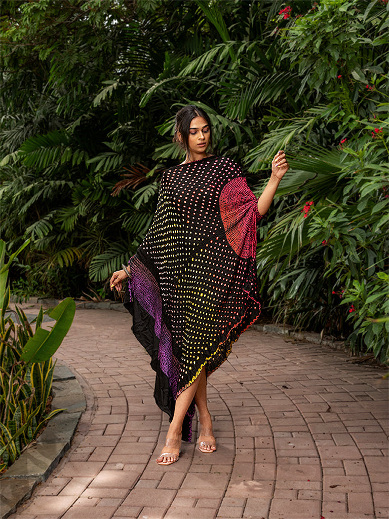 Asymetrical Bandhani Kaftan