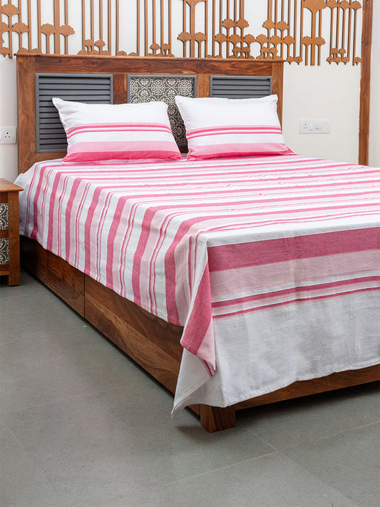 Soft Cotton Stripes Bedsheet Set