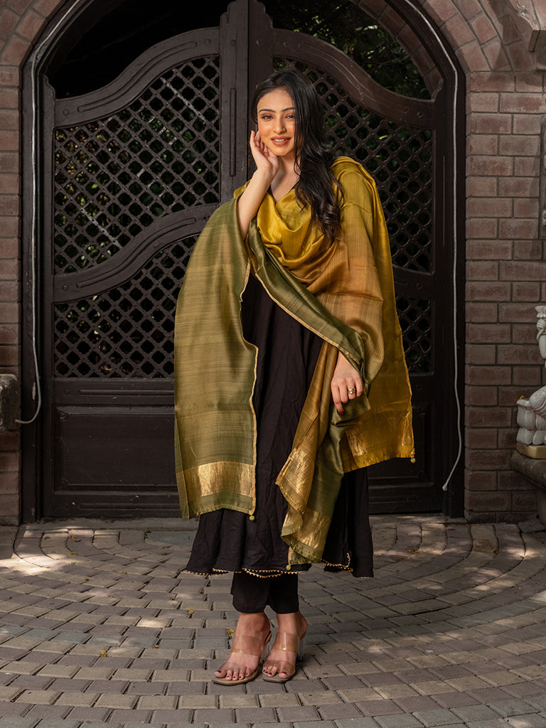 Brown-Gold Ombre Dupatta