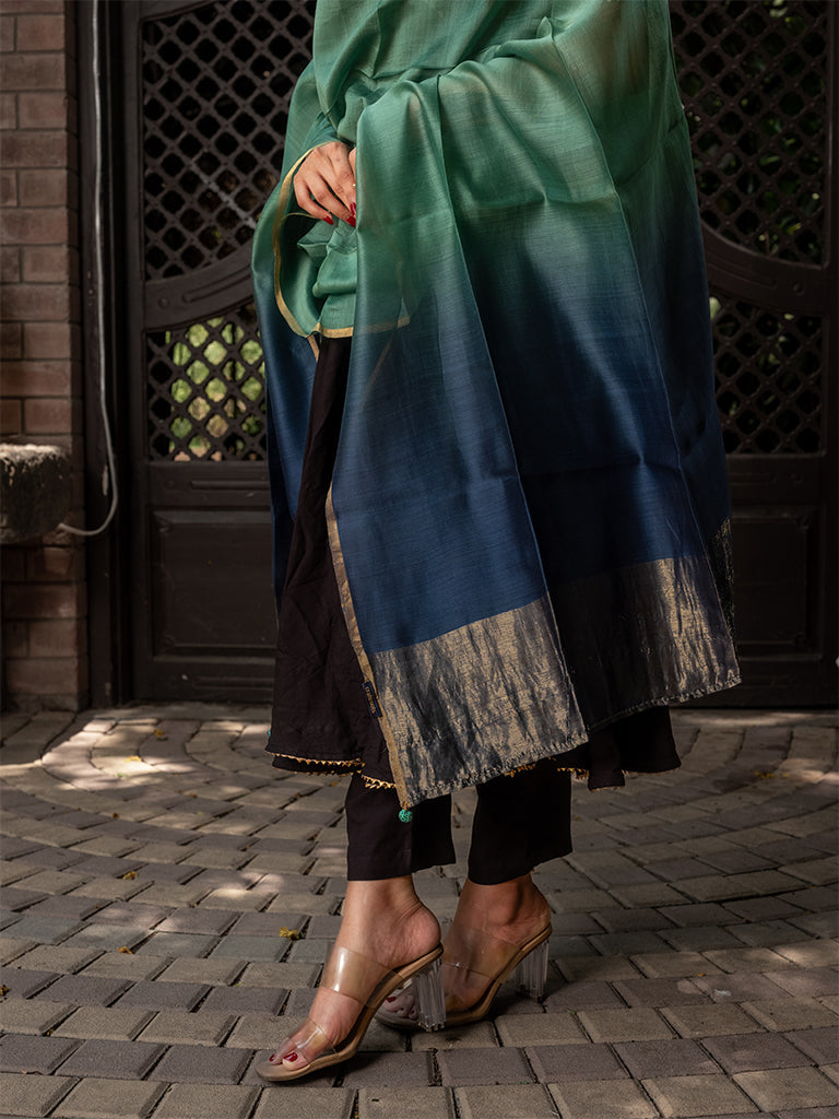 Ombre With Phat Work Chanderi Dupatta
