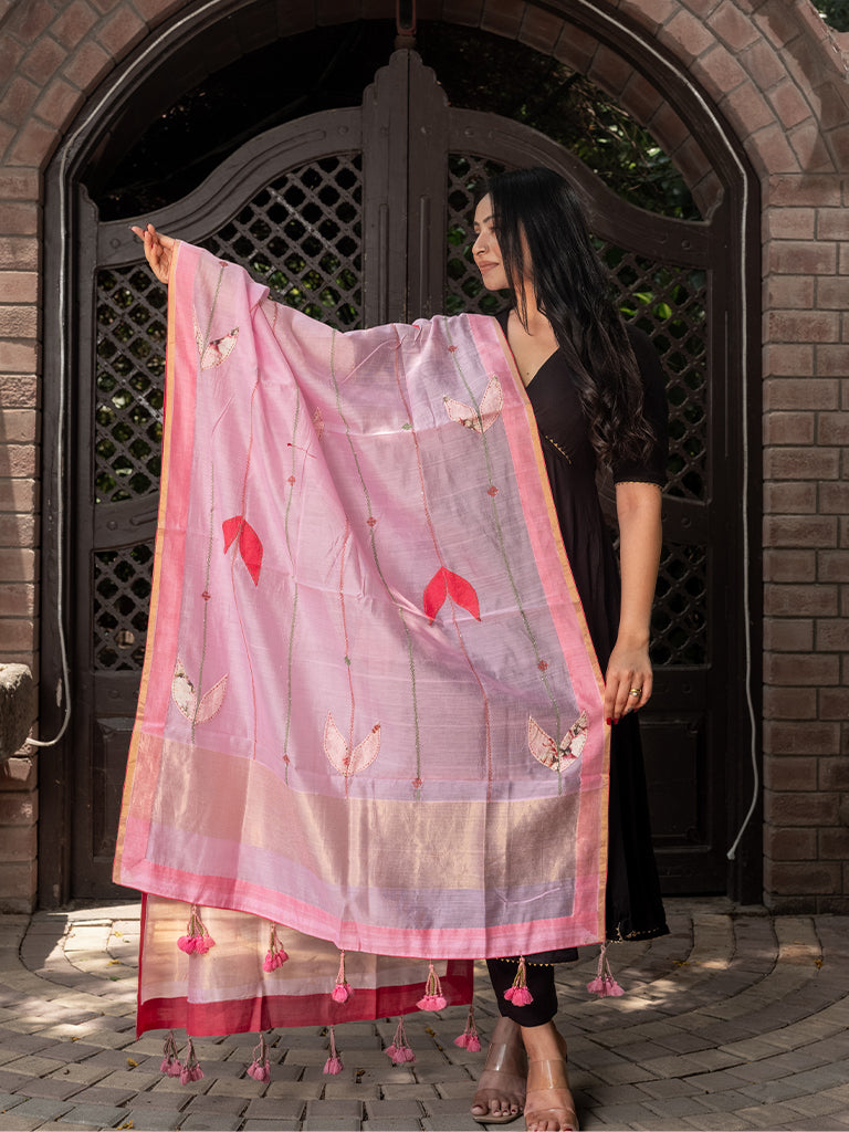 Patchwork With Hanging Tassels Dupatta