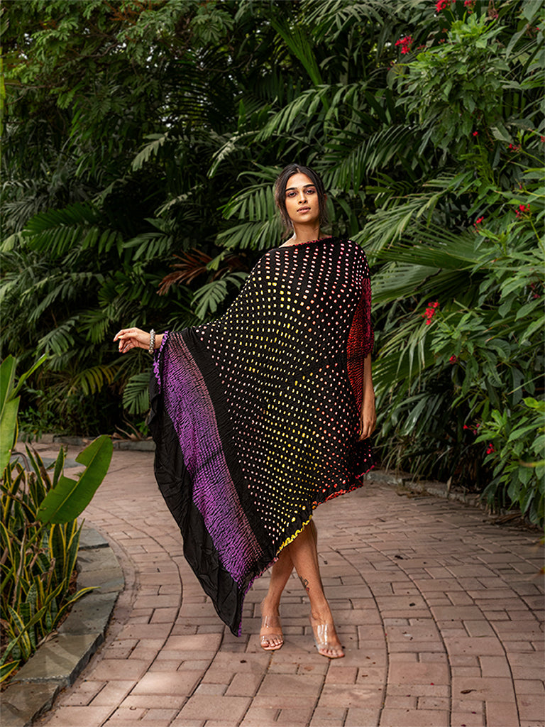 Asymetrical Bandhani Kaftan