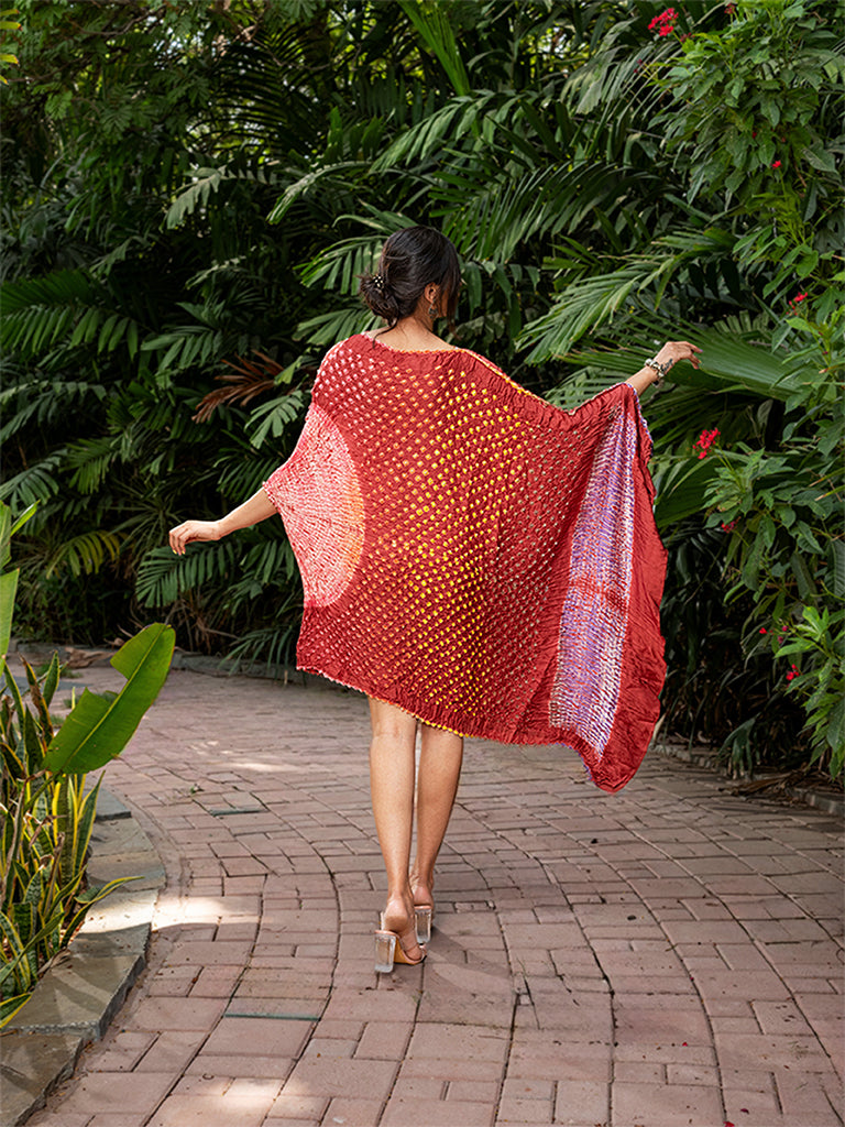 Asymetrical Bandhani Kaftan
