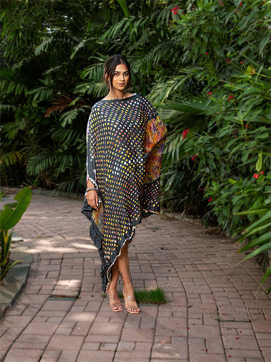 Asymetrical Bandhani Kaftan